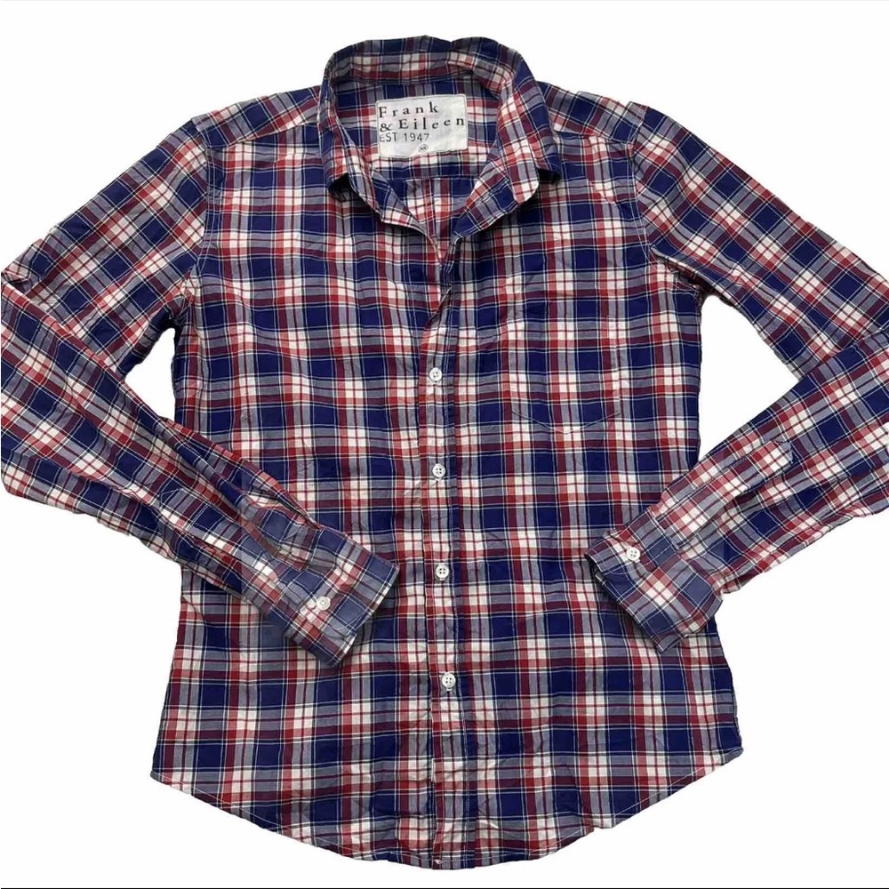 FRANK & EILEEN Red Plaid Barry Button Down Shirt Top Size XS